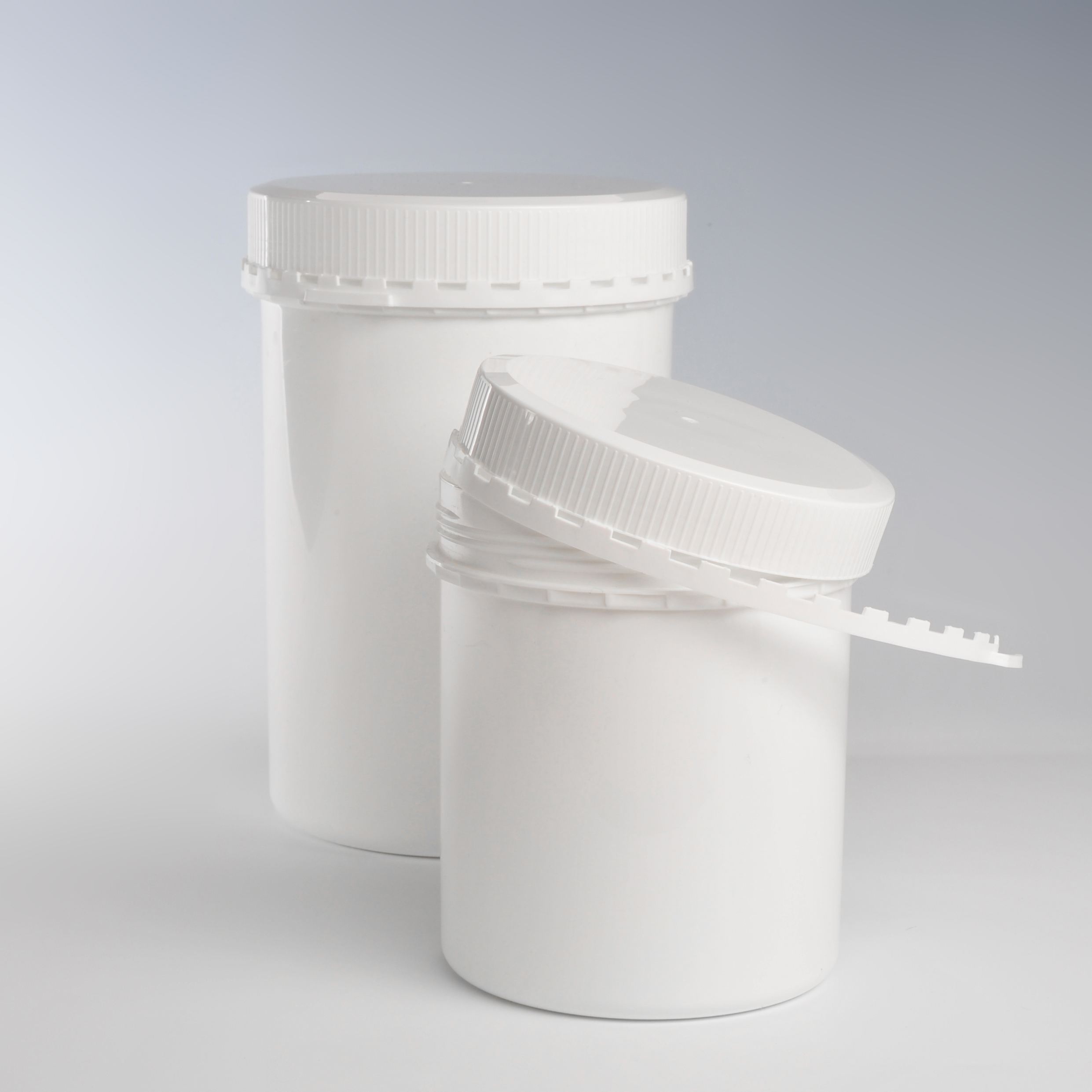Screw lid containers with tamper-evident closure